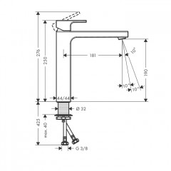 Hansgrohe Vernis Shap Смеситель для раковины, излив 190 мм, цвет: матовый черный