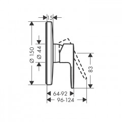 Hansgrohe Vernis Blend Смеситель для душа, однорычажный, внешняя часть, цвет: хром