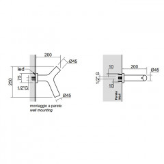ANTONIO LUPI APOLLO Верхний душ Ø45 мм., настенный монтаж, цвет белый матовый
