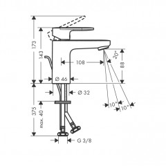 Hansgrohe Vernis Blend Смеситель для раковины, излив 100 мм, цвет: хром