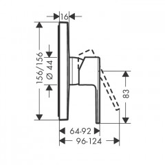 Hansgrohe Vernis Shape Смеситель для душа, встраиваемый, внешняя часть, цвет: хром