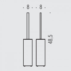Colombo Look Туалетный ершик, напольный, цвет: белый матовый
