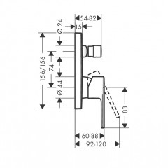 Hansgrohe Vernis Shape Смеситель для ванны, встраиваемый, внешняя часть, цвет: матовый черный