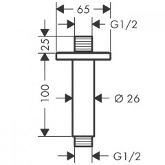 Hansgrohe Vernis Shap Потолочный держатель 100мм, цвет: хром