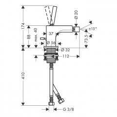 Axor Citterio Смеситель для биде, на 1 отв., с донным клапаном, цвет: черный хром