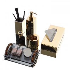 Bertocci Guccio Стакан, настольный,/Контейнер с крышкой 10хh12х5см., цвет: золото