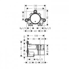 Axor Встраиваемая часть настенного смесителя для раковины