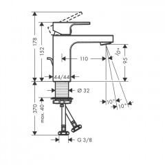 Hansgrohe Vernis Blend Смеситель для раковины, излив 100 мм, цвет: хром