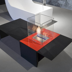 ANTONIO LUPI DRAGO Камин 700х1600х750 мм., столик со стальной конструкцией, на биоэтаноле, с огнеупорными стеклами и горелкой LAFLACA