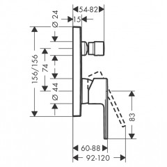 Hansgrohe Vernis Shape Смеситель для ванны, встраиваемый, внешняя часть, цвет: хром