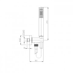 BOSSINI ZEN Душевой комплект с ручным душем, держателем с подводом воды и шлангом 1500 мм., цвет черный матовый