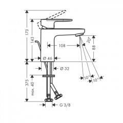 Hansgrohe Vernis Blend Смеситель для раковины, излив 100 мм, цвет: матовый черный