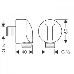 Hansgrohe FixFit E Шланговое подсоединение, цвет: полированное золото