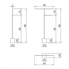 ANTONIO LUPI BIVIO Полотенцедержатель напольный, база из мрамора Carrara satinato, структура из латуни в отделке Satin steel finish