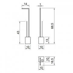 ANTONIO LUPI BIVIOCOMBI Стойка напольная с держателем туалетной бумаги, полотенце и ершиком, база из мрам Nero Marquinia satinato, структ Satin Steel