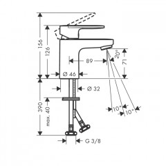 Hansgrohe Vernis Blend Смеситель для раковины, излив 70 мм, цвет: матовый черный
