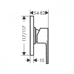 Hansgrohe Vernis Shap Смеситель для душа, однорычажный, встраиваеемый, внешняя часть, цвет: хром