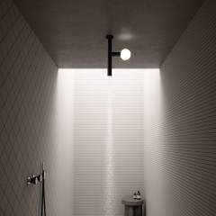 ANTONIO LUPI APOLLO Верхний душ Ø45 мм., с LED подсветкой, потолочный монтаж, цвет черный матовый