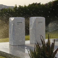 ANTONIO LUPI BABELE Камин 400х400х1310мм, на биоэт, корпус из стали, дверца и полка, противоп стеклами и горелкой из нерж стали LAFLACA, отдел Ruggine