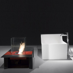 ANTONIO LUPI DRAGO Камин 700х1600х750 мм., столик со стальной конструкцией, на биоэтаноле, с огнеупорными стеклами и горелкой LAFLACA