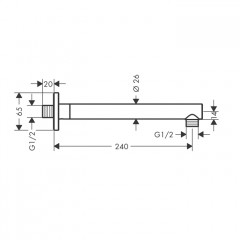 Hansgrohe Vernis Shape Душевой держатель 240 мм, цвет: матовый черный