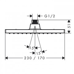 Hansgrohe Vernis Shape Верхний душ 230 1jet EcoSmart, цвет: матовый черный