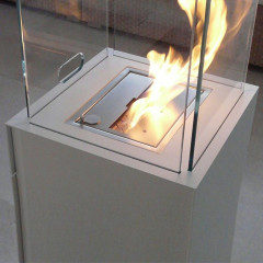 ANTONIO LUPI BABELE Камин 400х400х1310мм, на биоэт, корпус из стали, дверца и полка, противоп стеклами и горелкой из нерж стали LAFLACA, отдел Ruggine