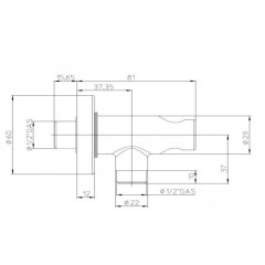 Bossini ALEXA-BRASS Гигиенический комплект: держатель со штуцером, шланг 125 см, цвет: хром