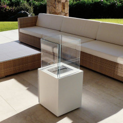 ANTONIO LUPI BABELE Камин 400х400х910мм, на биоэтаноле, корпус из стали, с дверцей, противоп стеклами и горелкой из нерж стали LAFLACA, отделк Ruggine