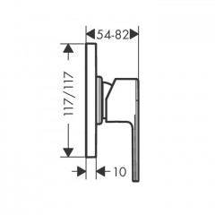 Hansgrohe Vernis Shap Смеситель для душа, однорычажный, встраиваеемый, внешняя часть, цвет: матовый черный