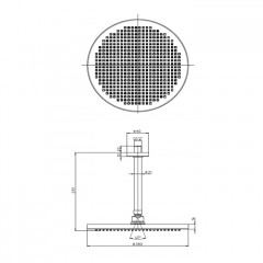 BOSSINI APICE Верхний душ280 мм., с потолочным держателем 237 мм., цвет черный матовый