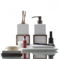 Bertocci Officina 02 Дозатор для жидкого мыла, настольный композит, цвет: белый матовый/черный матовый