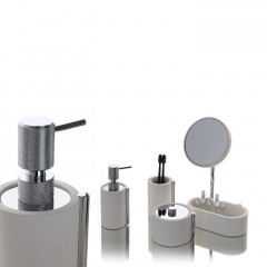 Bertocci Easy Косметическое зеркало, с контейнером композит, цвет: белый матовый/хром