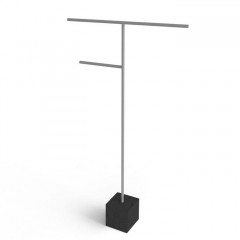 ANTONIO LUPI BIVIO Полотенцедержатель напольный, база из мрамора Nero Marquinia satinato, структура из латуни в отделке Nero goffrato