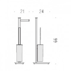 Colombo Units Напольная стойка с держателем т/б и ершом, SX, цвет: хром