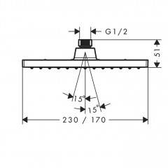 Hansgrohe Vernis Shape Верхний душ 230 1jet Green, цвет: хром