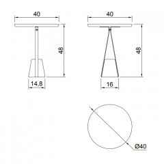 ANTONIO LUPI HALO Столик напольный Ø400х480 мм., база из мрамора Carrara satinato, столешница белая из Flumood, структура Veneziano goffrato