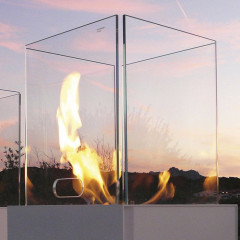 ANTONIO LUPI BABELE Камин 400х400х910мм, на биоэтаноле, корпус из стали, с дверцей, противоп стеклами и горелкой из нерж стали LAFLACA, отделк Ruggine