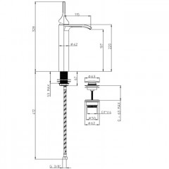 BOSSINI APICE Смеситель для раковины на 1 отверстие, однорычажный, высота излива 197 мм., с донным клапаном, цвет белый матовый