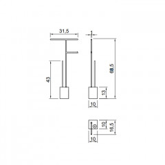 ANTONIO LUPI BIVIOCOMBI Стойка напольная с держателем туалетной бумаги, полотенц и ершиком, база из мрам Nero Marquinia satinato, структ Nero goffrato