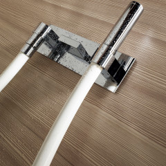 BOSSINI Душ Кнайпе с запорным вентилем, подводовм воды, держателем и белым шлангом, в комплекте с встраиваемой частью, цвет хром