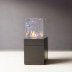 ANTONIO LUPI BABELE Камин 400х400х910мм, на биоэтаноле, корпус из стали, с дверцей, противоп стеклами и горелкой из нерж стали LAFLACA, отделк Ruggine