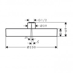 Hansgrohe Rainfinity Верхний душ 250 1jet, цвет: шлифованный черный хром