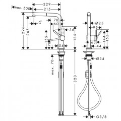 Hansgrohe Talis Смесиетель для раковины, на 1 отв., с выдвижным изливом, цвет: хром