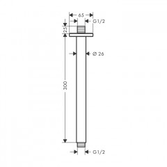 Hansgrohe Vernis Shap Потолочный держатель 300 мм, цвет: хром