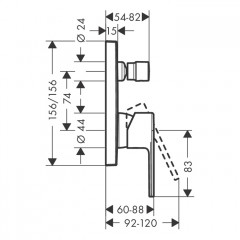 Hansgrohe Vernis Shape Смеситель для ванны, встраиваемый, внешняя часть, цвет: матовый черный