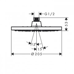 Hansgrohe Vernis Blend Верхний душ 200 1jet, цвет: матовый черный