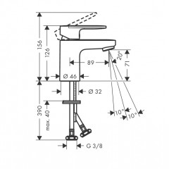 Hansgrohe Vernis Shap Смеситель для раковины, излив 70 мм, цвет: хром