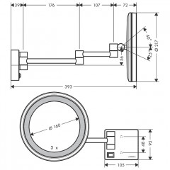 Hansgrohe AddStoris Косметическое зеркало с LED подсветкой