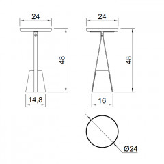 ANTONIO LUPI HALO Столик напольный Ø240х480 мм., база из мрамора Carrara satinato, столешница белая из Flumood, структура Veneziano goffrato